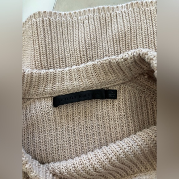 JENNI KAYNE Cotton Fisherman Crewneck Sweater Womens Size 1X Minimalist - Picture 2 of 10